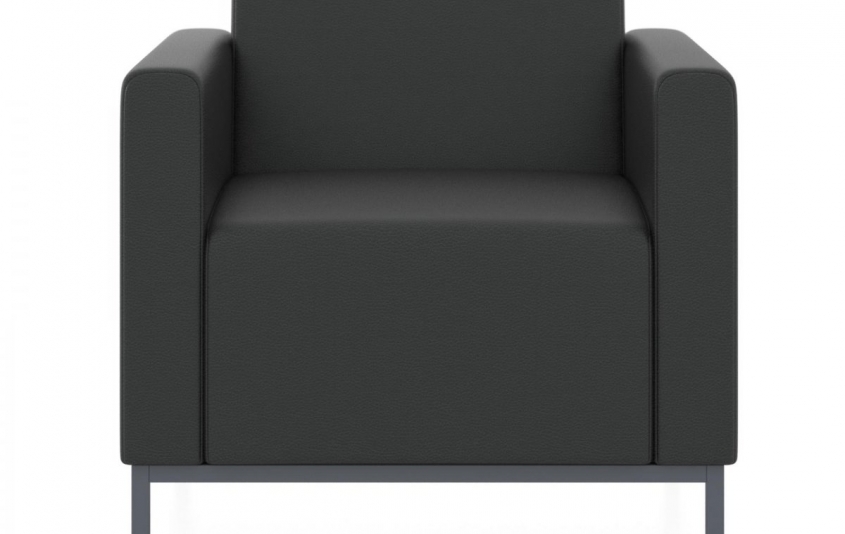 Кресло в экокоже Euroline 9100 на каркасной опоре в цвете RAL7024 (графитовый серый)